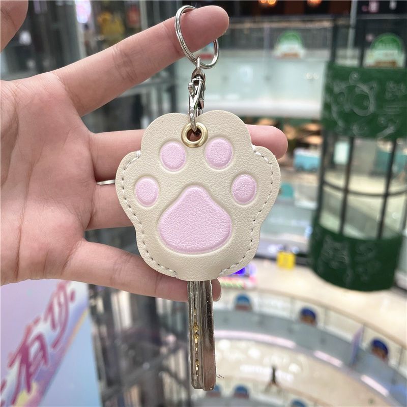 卡通猫爪钥匙扣挂件个性可爱女家用电梯门禁卡套电动车钥匙套加大|undefined