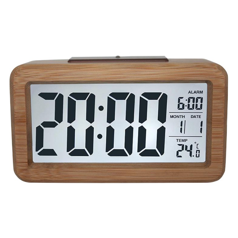 【実木製】クリエイティブ電子時計シンプル実木目覚まし時計ファッション電子プレゼントスマート時計1902