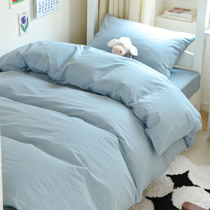 Ropa de cama, dormitorio de estudiantes, traje de tres piezas, algodón puro, 2025, sábanas nuevas, funda de edredón, universal para todas las estaciones