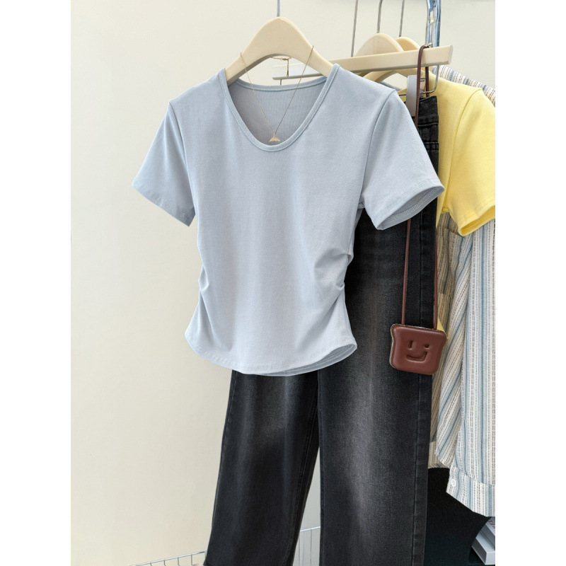 Dance Practice Clothes, Summer New Short-Sleeved Modern Dance Tops, Students' Daily Wear, Classical Dance Body Training Clothes