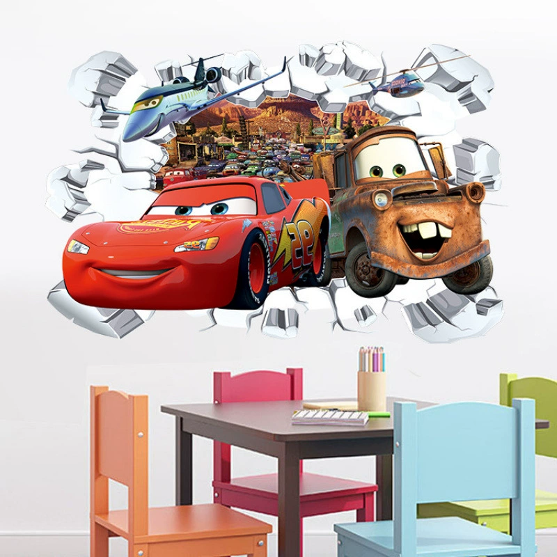 Новая модель 3D сломанная стена автомобиля фон настенная наклейка съемная настенная декоративная внешняя торговля оптовая самоклеящаяся наклейка