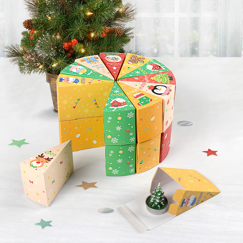 クリスマスカウントダウンギフトボックスクリスマスパーティーテーブル素敵な包装セットカラフルなキャンディボックス 12 ピース/パック|undefined