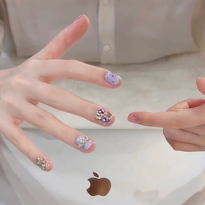 【Taro Purple】Purely Handmade Wearable Nails in Taro Purple, Short Style, High-Quality Handmade Wearable Nail Tips 【Taro Purple】Purely Handmade Wearable Nails in Taro Purple, Short Style, High-Quality Handmade Wearable Nail Tips