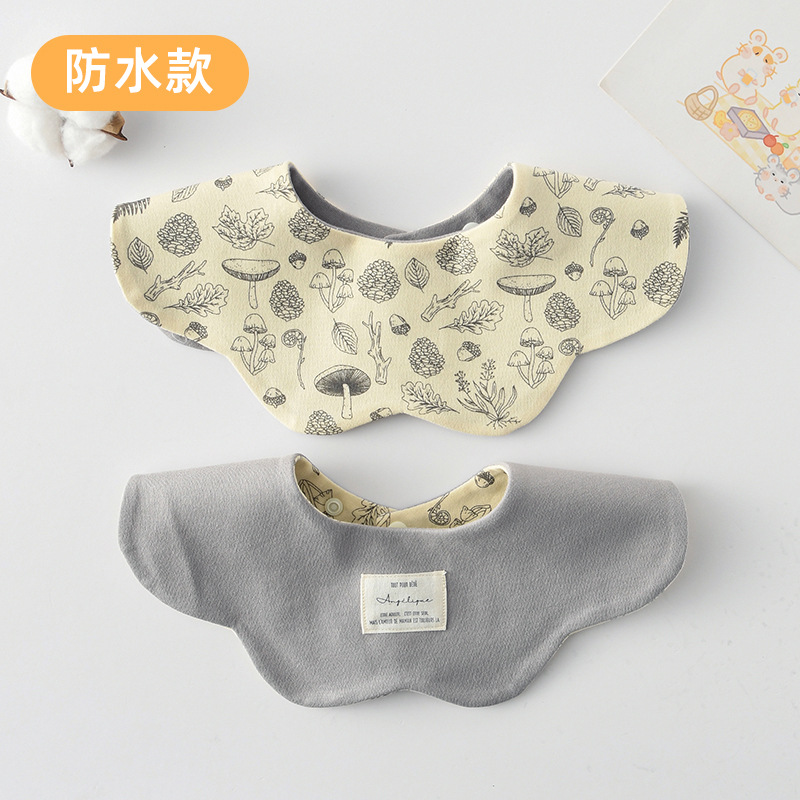 【방수 면 양면】 버섯 솔방울 + 회색