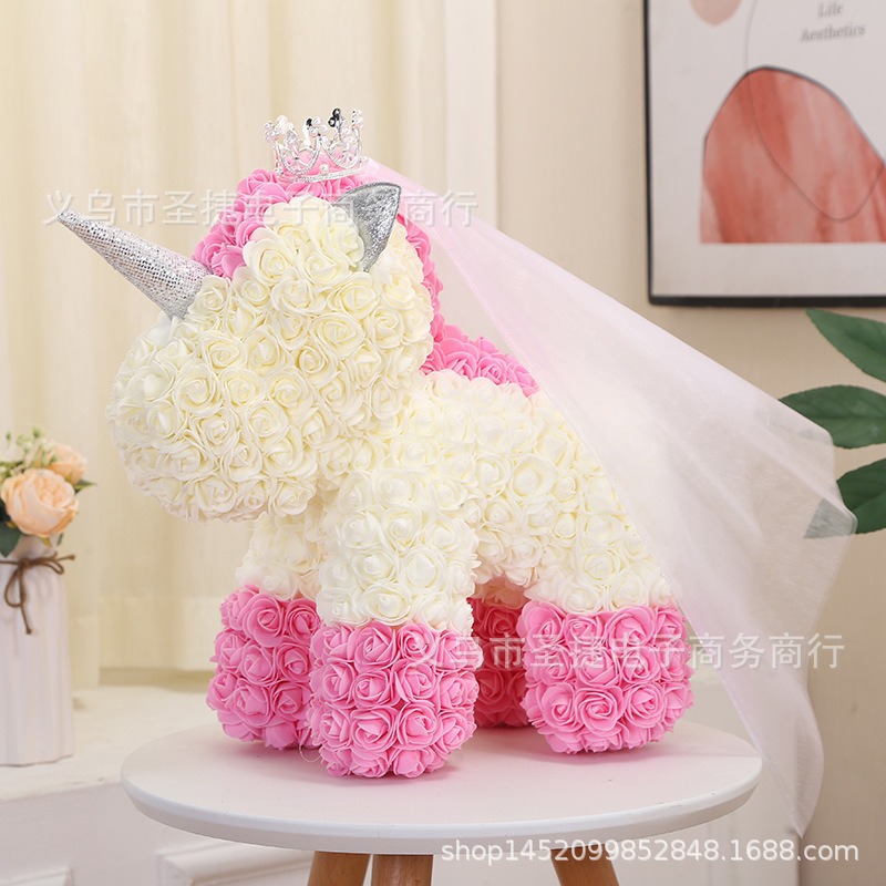 우유 화이트 파우더 웨딩 원피스 유니콘