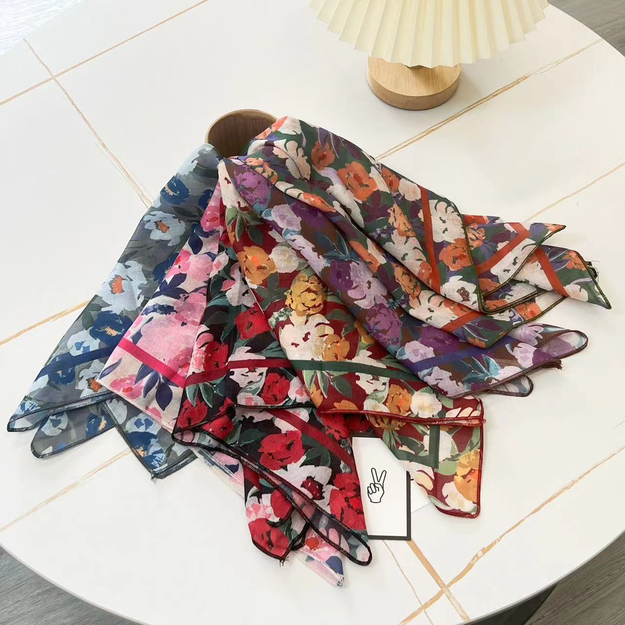 60g Weight Kerchief Classification Daily Occasion cotton and linen Material Flower Pattern Summer Season Women's Gender IG Style Style Women's IG Style Flower Cotton And Linen Kerchief 34