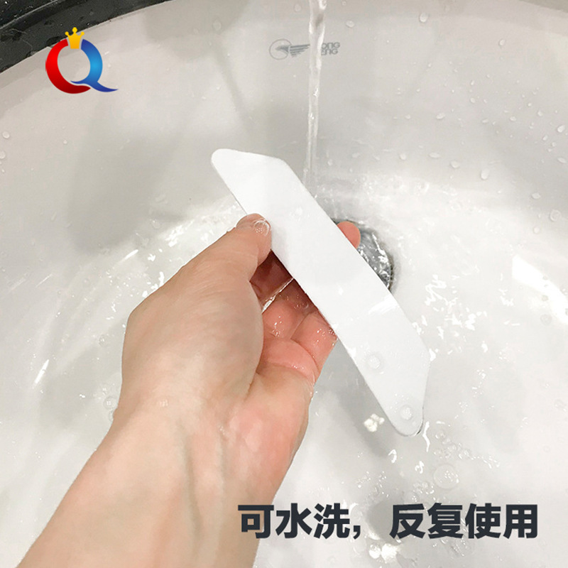 En stock Negro Pu en forma de corazón alfombra antideslizante pegatinas lavables nano traceless fijo pegatinas adhesivo de doble cara soporte de la estera del piso