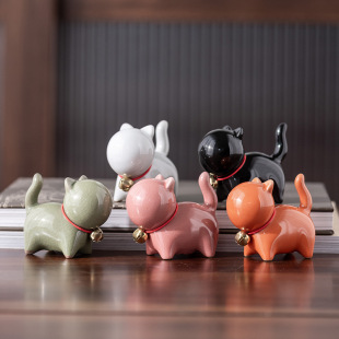 Cute Little Bell, Cute Cat, Tea Pet Ornaments, Ceramic Cat, Forbidden City Cat, Cultural and Creative Accessories, Brush Holder Wholesale