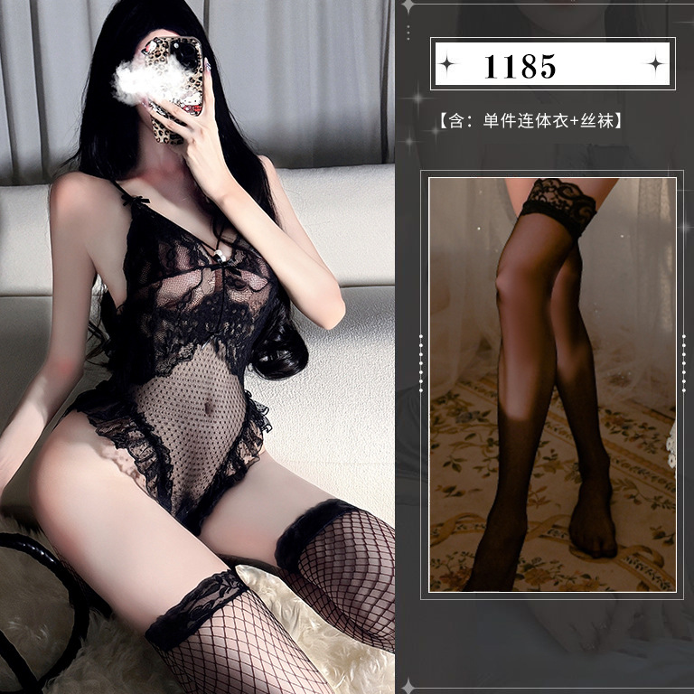 블랙[원피스]+레이스삭스