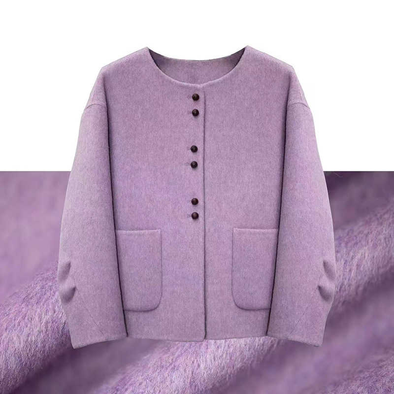Stylish Woolen Short Coat for Petite Women, New Spring Model, Super Flattering Short Woolen Coat, Slimming and Versatile