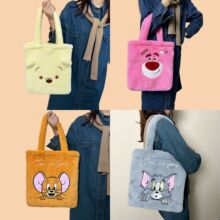 草莓熊毛绒包包女斜挎毛绒秋冬新款毛毛单肩包卡通手提小包