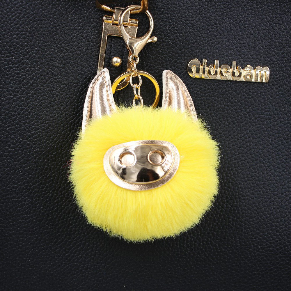 New Shiny Cute Piggy Plush Ball Bag Accessories Pendant Keychain Plush Ball Pendant display picture 11