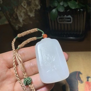Jin Yutang Xinjiang Hetian Jade suet jade happy event repeatedly fat powder rich oily like fat carved lotus flower meaning flower