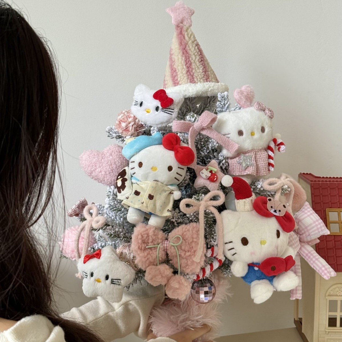 재료 키트 대형 키티 오르골 크리스마스 트리 사이즈 약 60×40cm