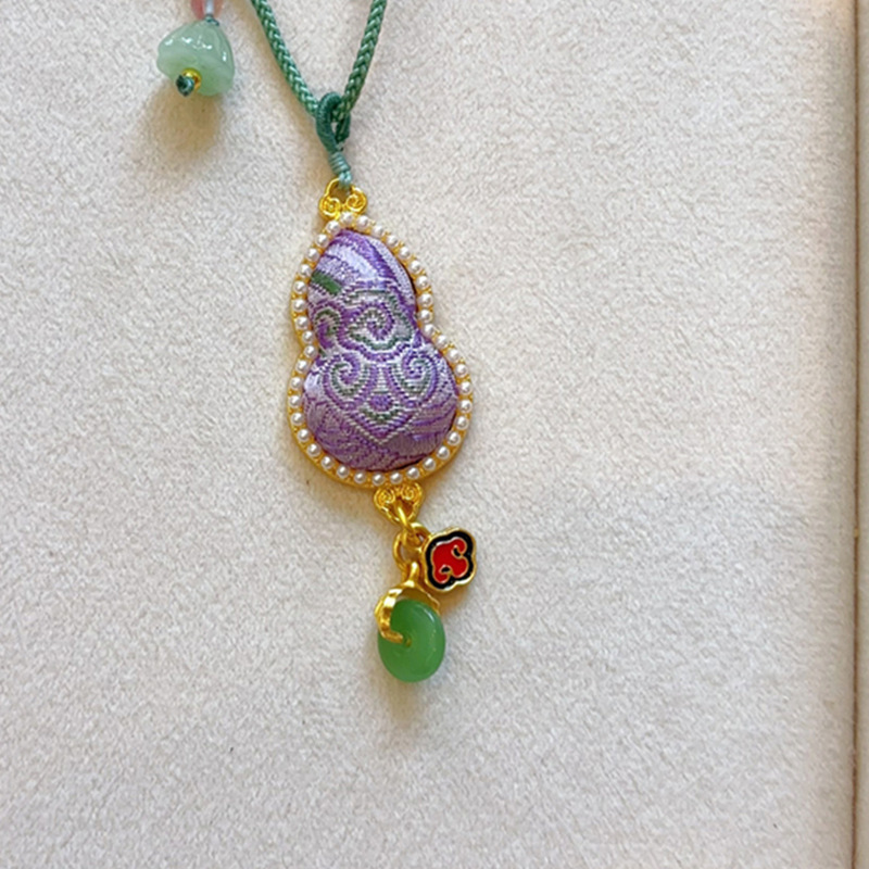 【成品】纯手工宋锦葫芦吊坠挂件古风挂坠项链女国风新中式配饰|undefined