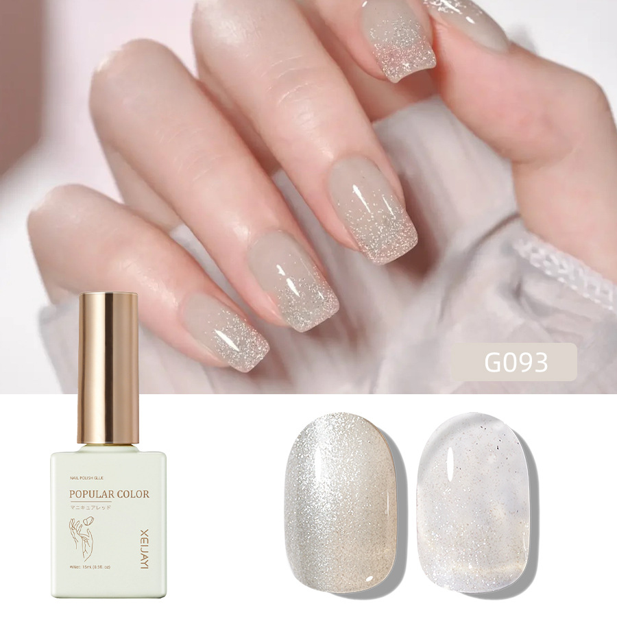 Solid color new white nail polish gel naked through nail shop special high nail polish lasting firm factory wholesale