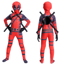 蜘蛛英雄角色扮演服裝 兒童死侍緊身衣cosplay萬聖節服裝兒童成人
