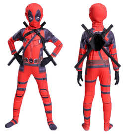 蜘蛛英雄角色扮演服装 儿童死侍紧身衣cosplay万圣节服装儿童成人