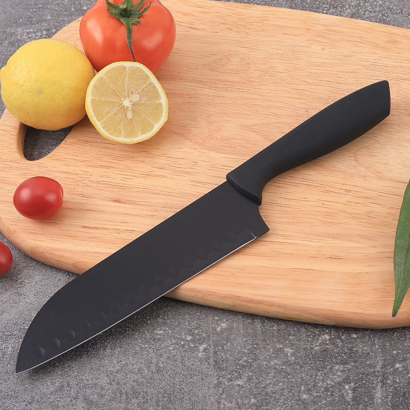 En stock al por mayor nuevo cuchillo de fruta negro de tres piezas de cocina cuchillo de fruta traje de comercio exterior