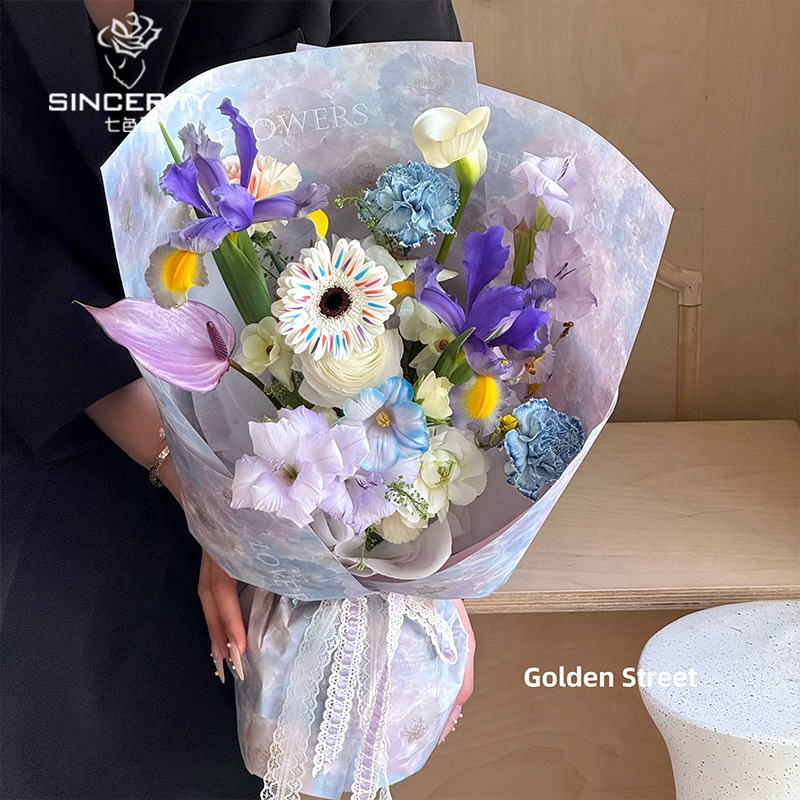 Papel de embalaje de jardín de flores Qisejin Mengyuan Embalaje de regalo hecho a mano de bricolaje Florería Florería Florería Papel de embalaje de flores