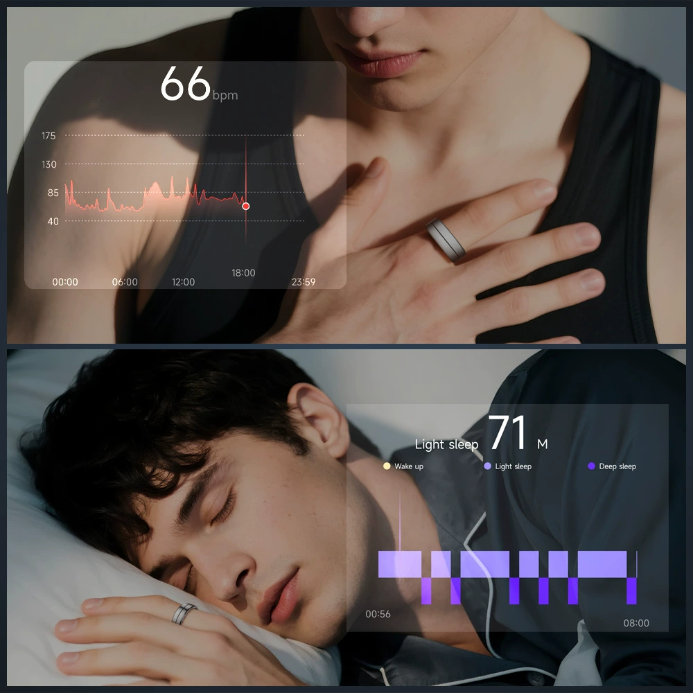 Waterproof smart ring for men and women charging, R07 model, tracks heartbeat, monitors oxygen level