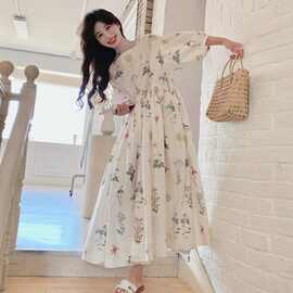 甜美减龄少女感森系设计感文艺小个子温柔连衣小长裙夏150cm实穿