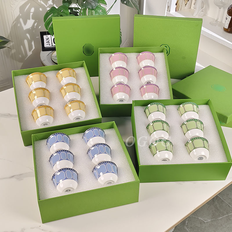 Cross-Border Swan Series Turkish Six Small Tea Cups High-End High-Looking Bone China Tea Set Tea Cup Gift Box for Gifts