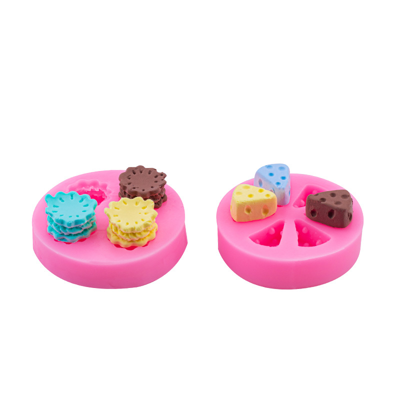 Simulación mini queso bloque de queso aromaterapia vela molde de yeso Ollie sándwich oblea galleta decoración de la torta del molde