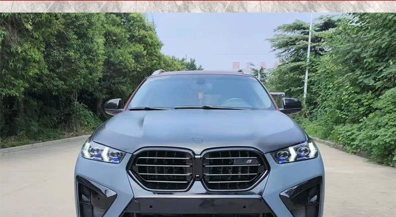 Suitable for BMW X6 E71, upgrade to G06 X6M body kit, including front and rear bumpers, hood, and headlights