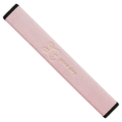 Seat belt shoulder pad – Belt Shoulder Cover Wholesale Short - happy-rabbit-pink-super-soft-velvet-embroidery-75cm-1-piece