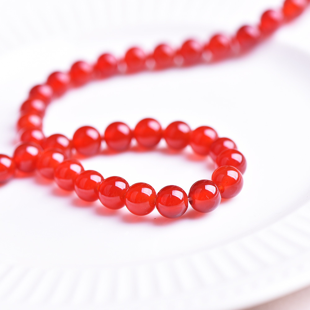Grado 7A ágata roja natural granel diy beaded beaded beaded brazalete accesorios beaded al por mayor