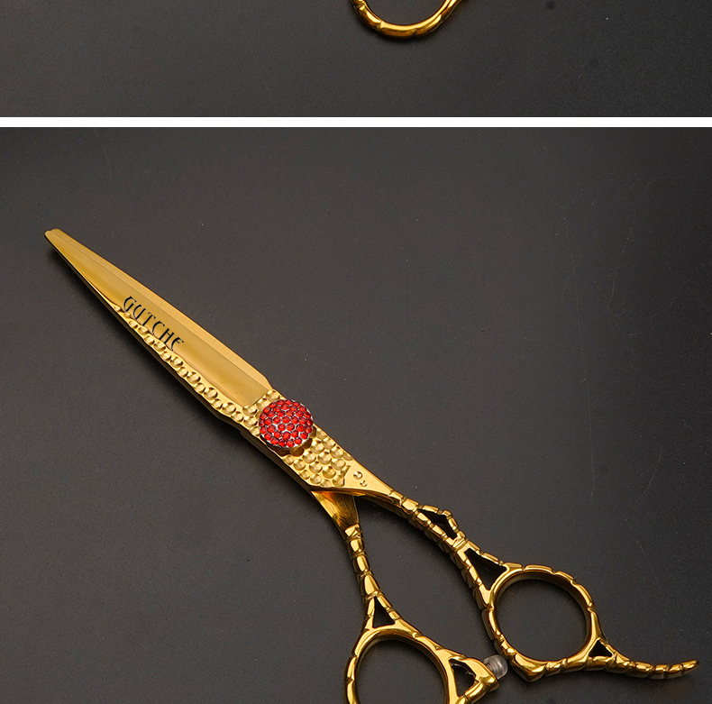 Ciseaux de coiffure professionnels gold ruby et effileurs_voghion.com