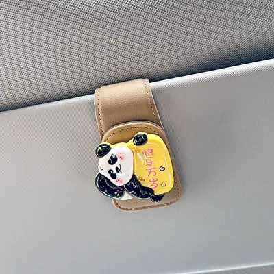 Car Glasses Clip/Bill Clip — New Car Magnetic Suction - long-live-happiness-yellow-glasses-clip