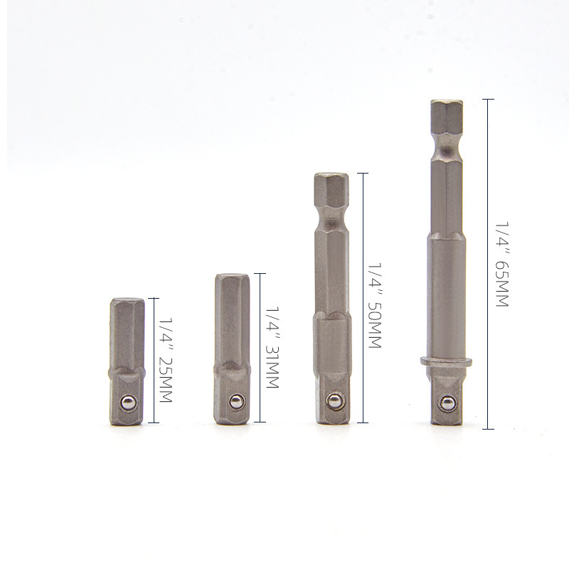 Mango hexagonal a varilla de conexión de manguito de cabeza cuadrada a varilla de conexión de bola de acero varilla de conexión de conversión de llave eléctrica 1/4 3/8 1/2