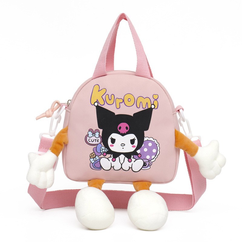 Venta al por mayor de fábrica bolsa de felpa juguete bolsa de mensajero Kulomi peluche de oso de fresa bolso japonés Sanrio