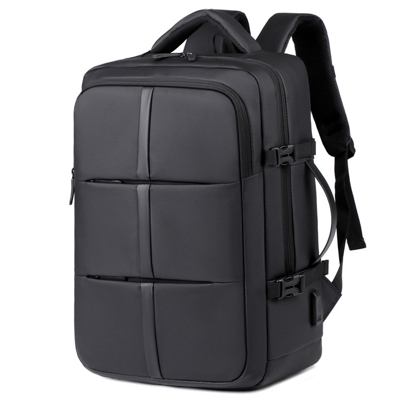 Mochila de viaje expandible, bolsa portátil de computadora portátil para hombres, mochila multifuncional de carga USB