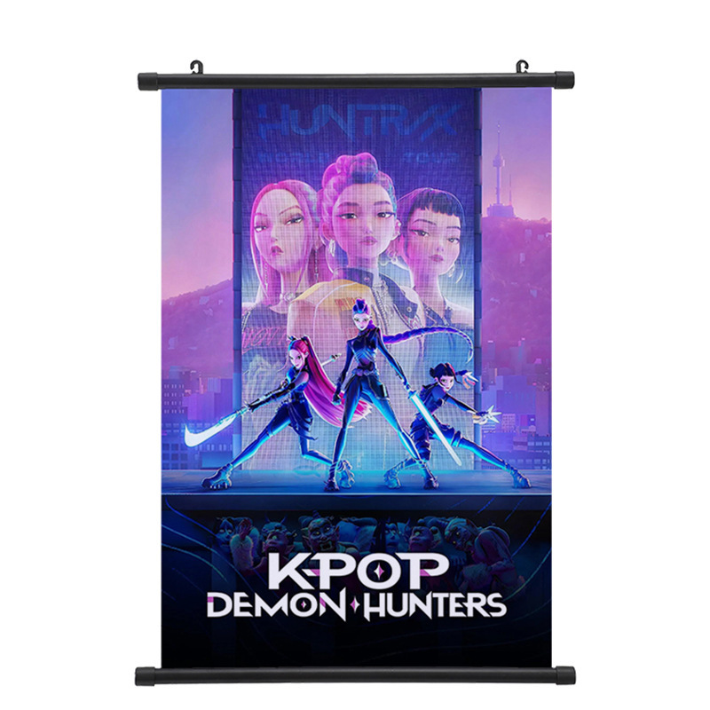 K-POP：猎魔女团挂画影视动漫周边海报卷轴画室内卧室装饰画|undefined