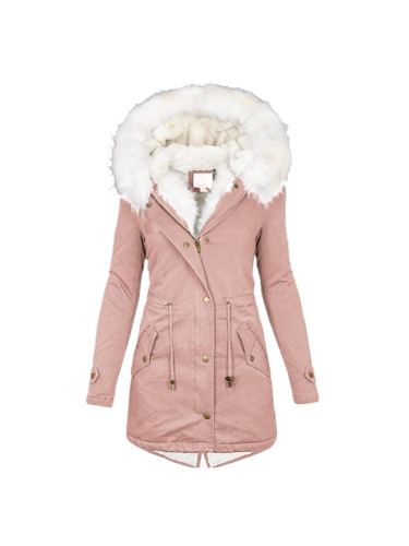 Autumn/Winter Wish: New Arrival European & American Style Cross-Border Top—Fitted Sherpa-Lined Puffer Jacket with Collar and Pockets, Perfect for Women