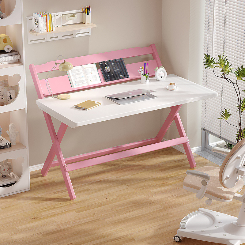 Liftable Children's Study Table Bedroom Student Homework Writing Desk Office Small Table Desk Folding Installation-Free
