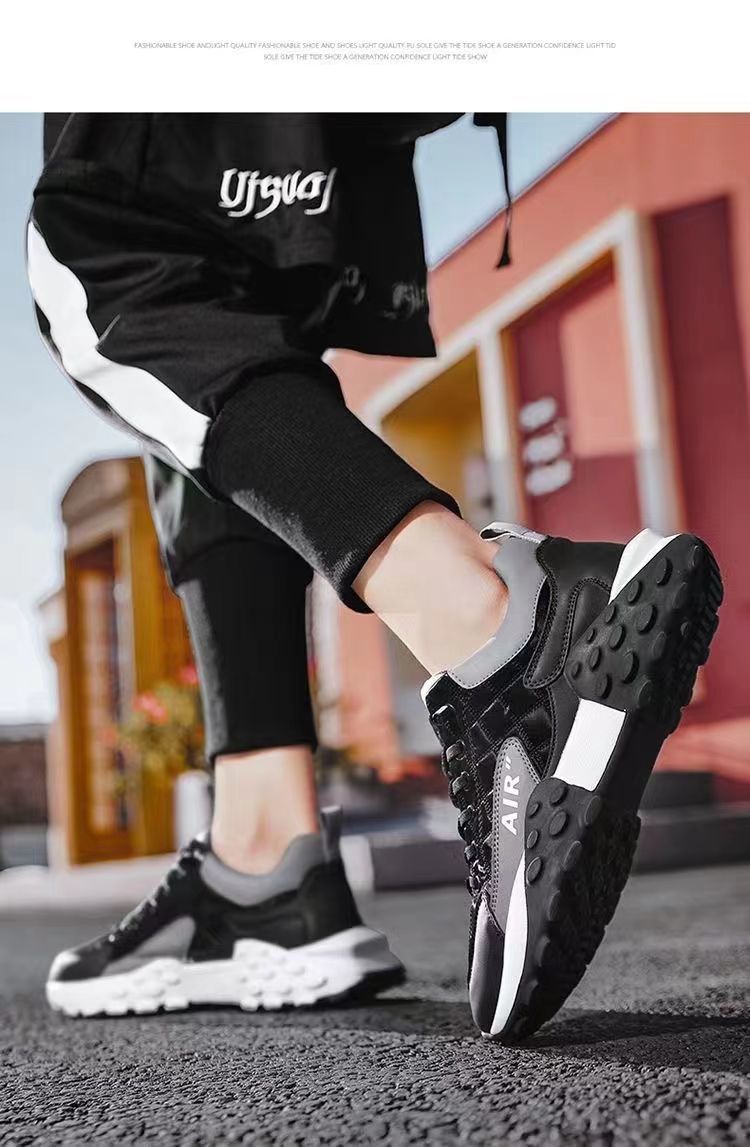 Men's Platform Casual Shoes Leather Waterproof Trainers_voghion.com