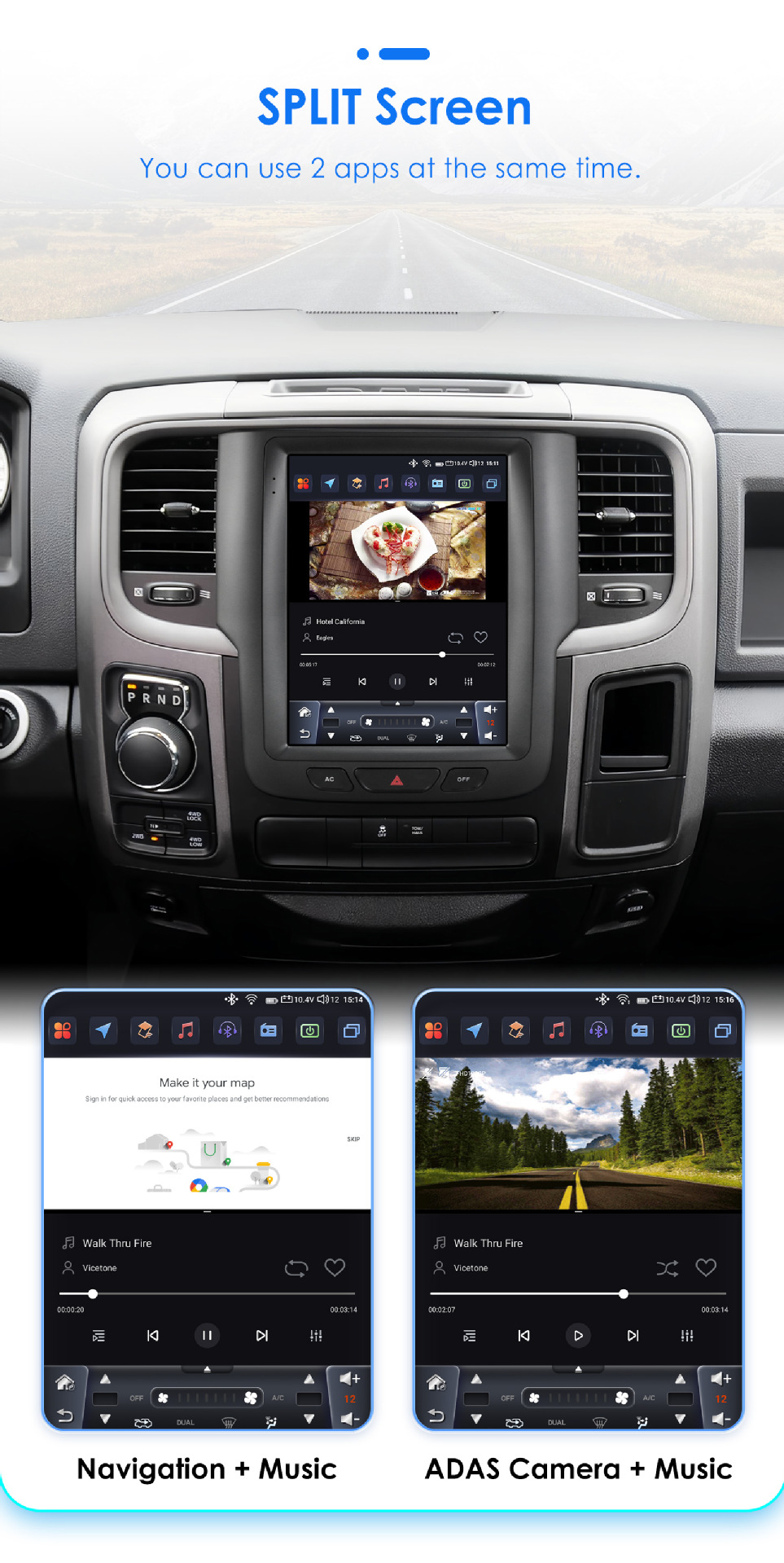 Suitable for Dodge Ram1500 Ram 13-18 Android Large-Screen Central Control Car Navigation Vertical Screen Gps All-In-One Machine