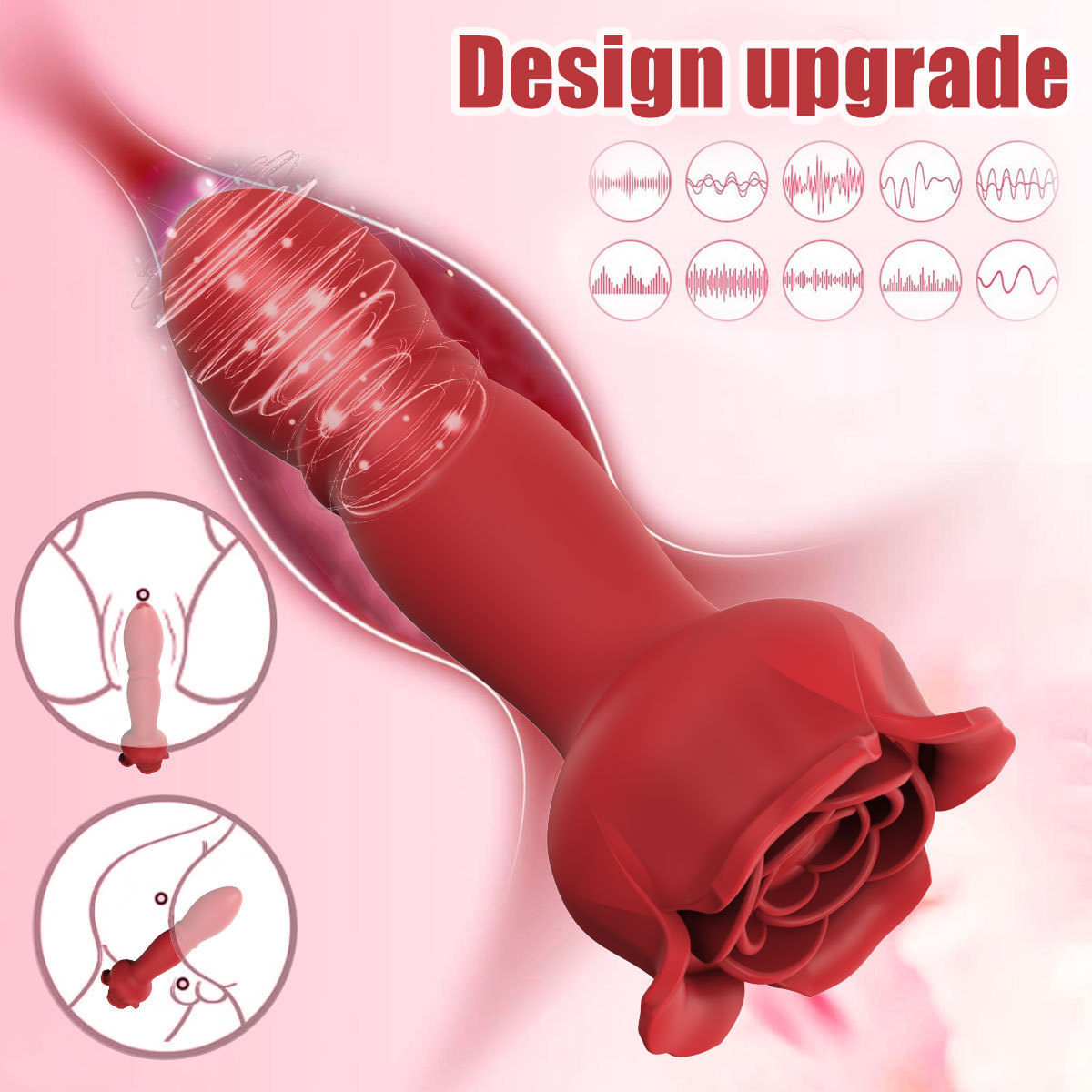 App Remote Control Telescopic Vibrating Anal Plug Prostate Massager, 9 Frequencies, Black Silicone — detail image 20