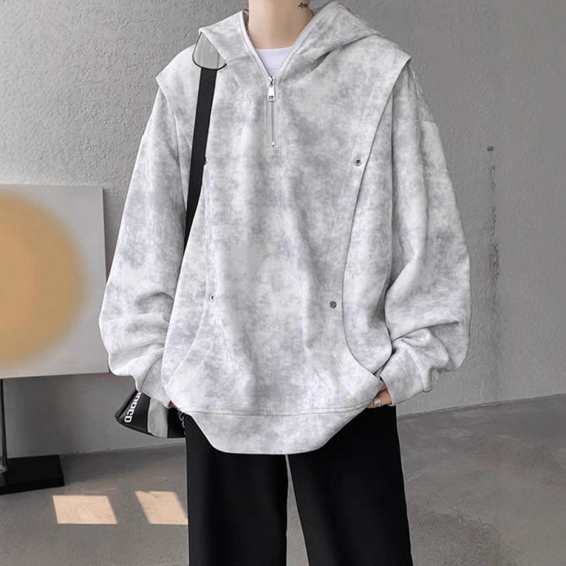 Heavy Tie-Dye Hooded Sweatshirt for Men, Spring and Autumn Style, Unique Design, Loose Top, American Trendy Brand, Street Style, Long Sleeves Heavy Tie-Dye Hooded Sweatshirt for Men, Spring and Autumn Style, Unique Design, Loose Top, American Trendy Brand, Street Style, Long Sleeves