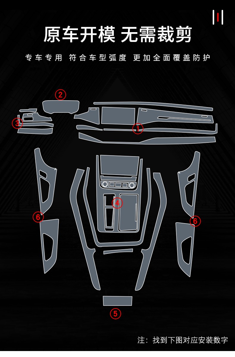 20-25 Audi Q7 Center Console Gear Interior Film Car Modification Special Paint Transparent Tpu Protective Film
