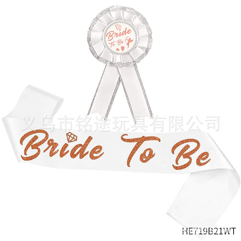 Novia/novio a ser nupcial hombro Correa etiqueta cinturón bronceado europeo y americano solo partido decoración insignia traje