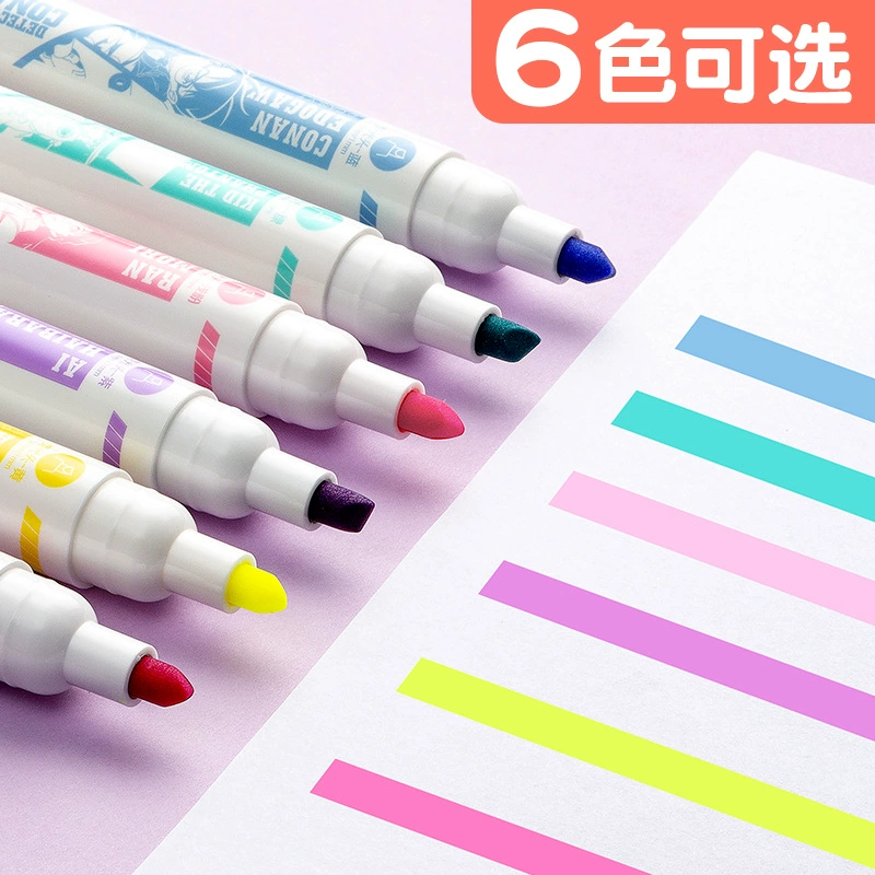 Fluorescence erasable capacious marker, 6 colors