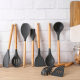 Wooden Handle Silicone Shovel Non-stick Pan Kitchen Special Full Set Household Shovel Stir-frying Shovel Soup Spoon Baking Spoon Kitchenware suit