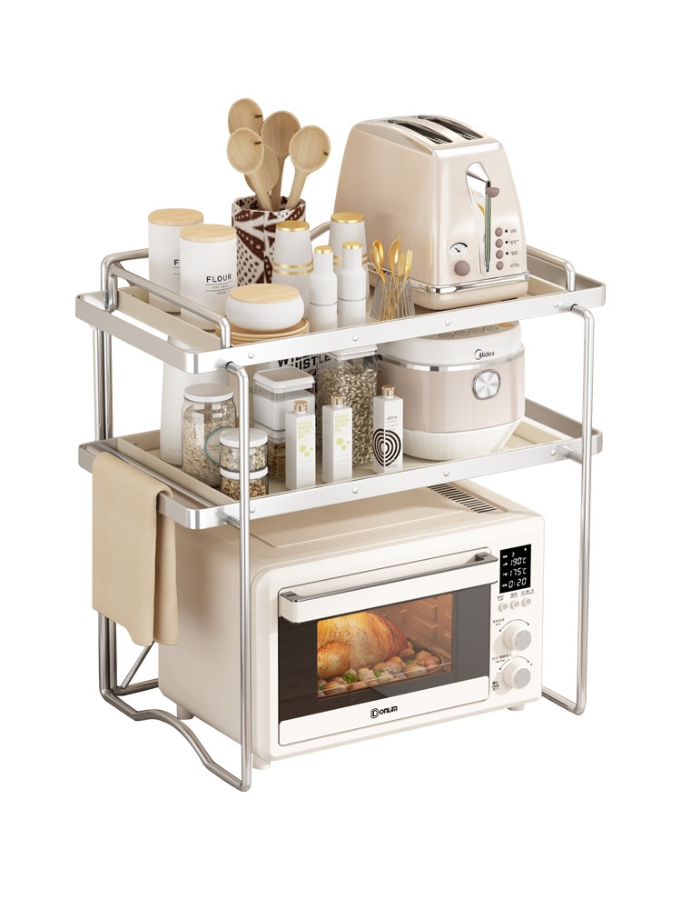 A5L微波爐架子置物架台面烤箱可拆卸雙層多功能桌面廚房收納家用