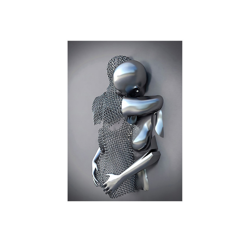 跨境速卖通 亚马逊 TEMU金属人物情侣雕像艺术装饰画客厅餐厅挂画|undefined