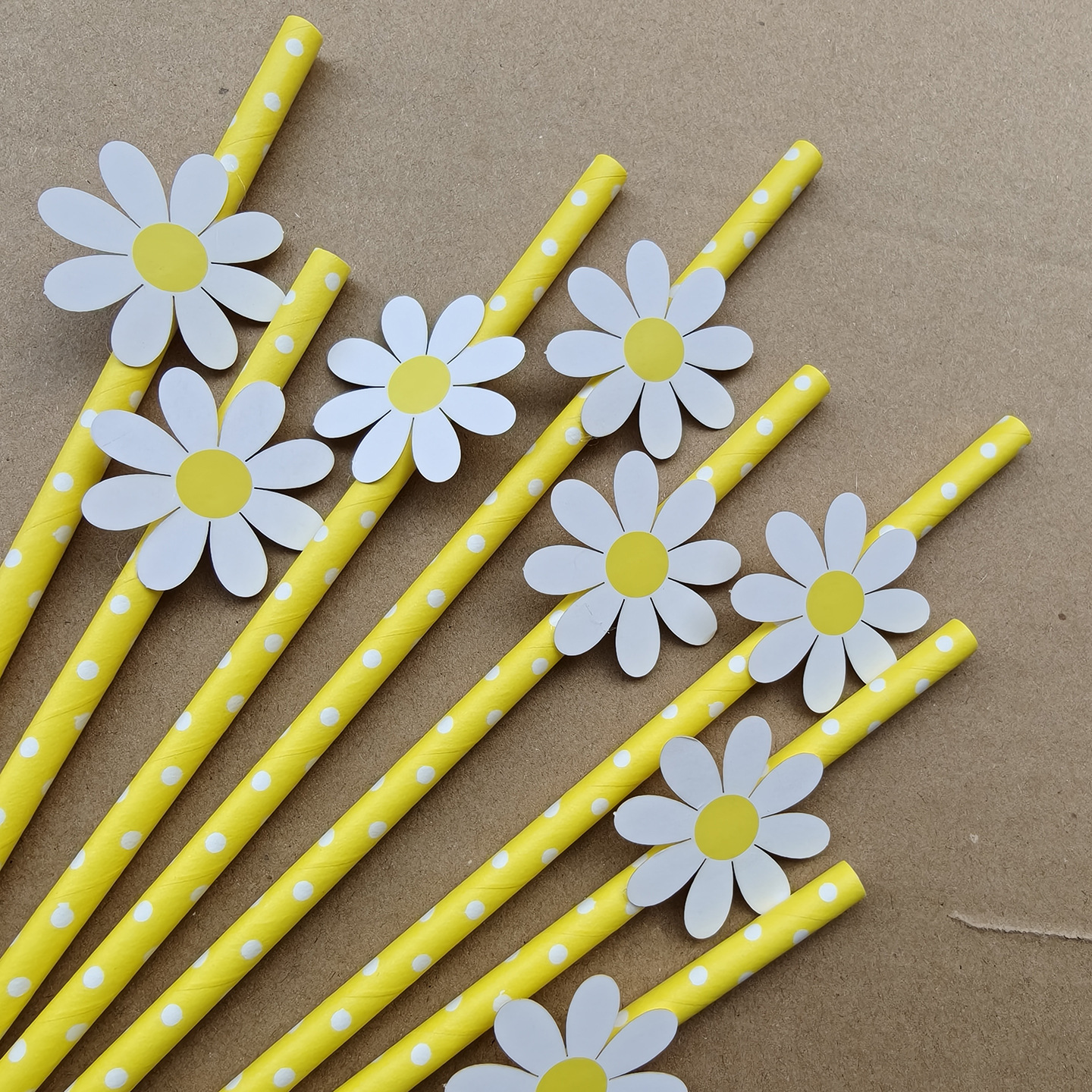 Papel de fiesta Daisy tarjeta de flores de sol desechable postre tarjeta de tarjeta